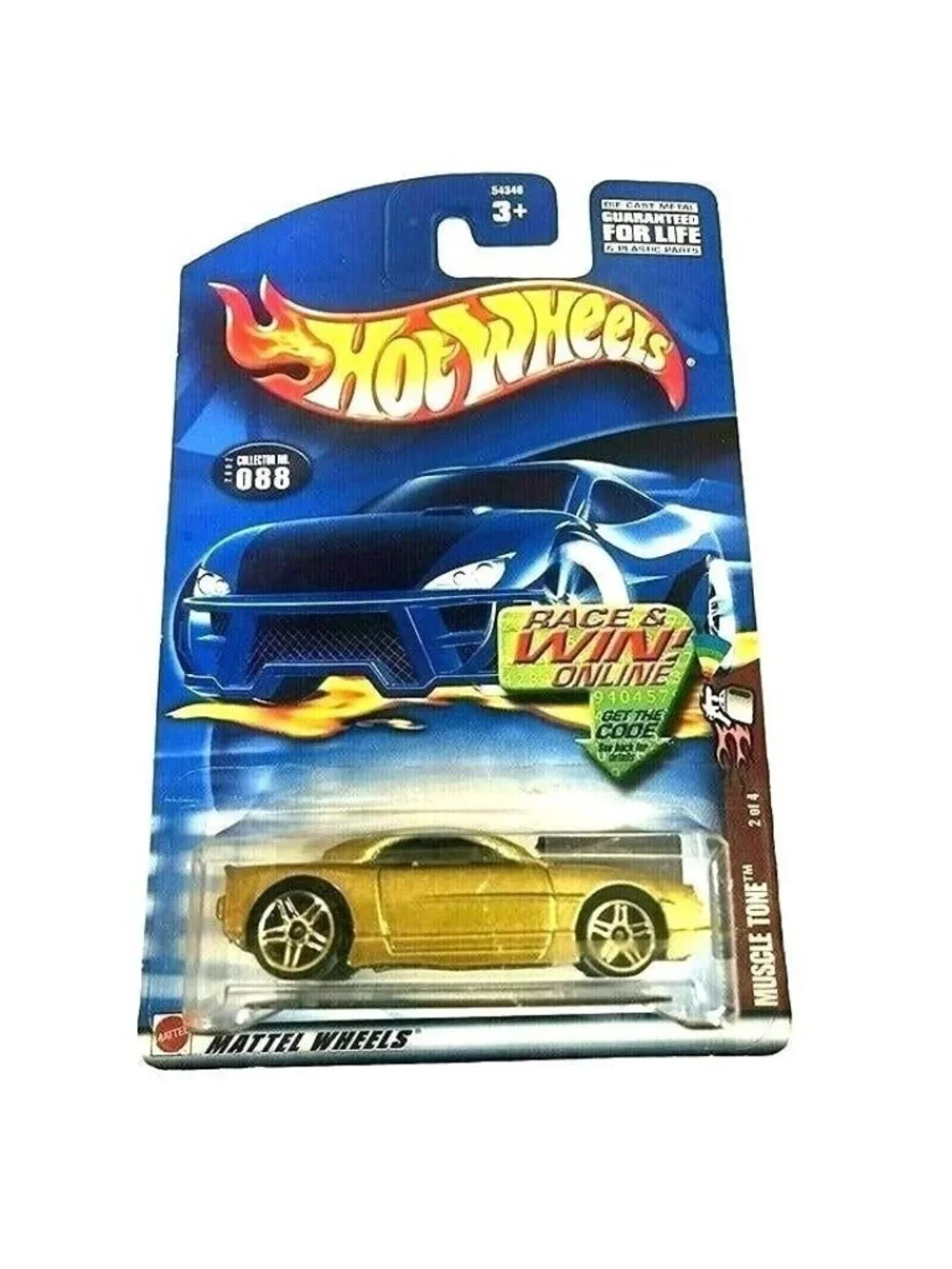 Vintage Die Cast Hot Wheels 2002 Muscle Tone #088 2/4 Car Mattel Wheels 1:64 NWT
